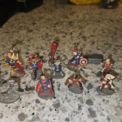 1970s and 1980s Marvel and Comicbook Superhero Grenadi and Ral Partha Pewter Metal Mini Figurines Rare Highly Collectible