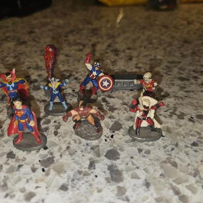 1970s and 1980s Marvel and Comicbook Superhero Grenadi and Ral Partha Pewter Metal Mini Figurines Rare Highly Collectible