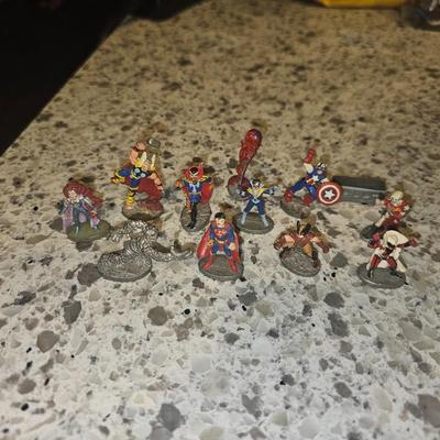 1970s and 1980s Marvel and Comicbook Superhero Grenadi and Ral Partha Pewter Metal Mini Figurines Rare Highly Collectible