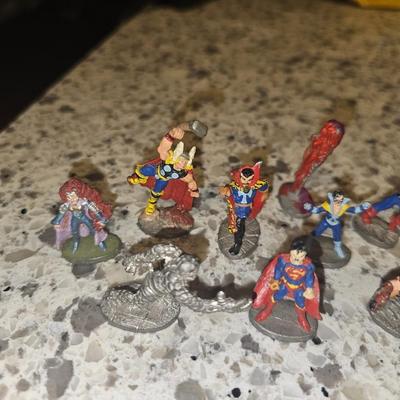 1970s and 1980s Marvel and Comicbook Superhero Grenadi and Ral Partha Pewter Metal Mini Figurines Rare Highly Collectible