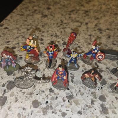 1970s and 1980s Marvel and Comicbook Superhero Grenadi and Ral Partha Pewter Metal Mini Figurines Rare Highly Collectible