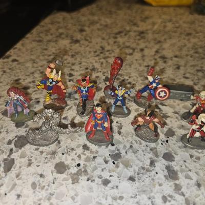 1970s and 1980s Marvel and Comicbook Superhero Grenadi and Ral Partha Pewter Metal Mini Figurines Rare Highly Collectible