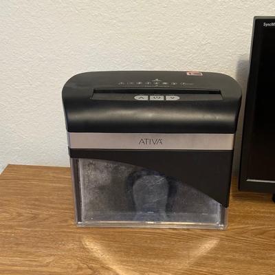 ATIVA 8-SHEET DESKTOP SHREDDER AND 17-INCH SAMSUNG LCD MONITOR