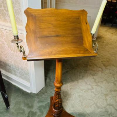19th Century English Rosewood Music Stand with Candle Sconces