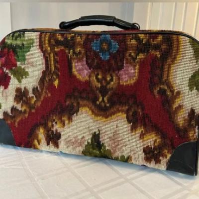 Vintage 1960s Koret Large Carpet Tapestry Travel Bag Luggage