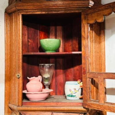 Wood Corner Cabinet with 2 Shelves