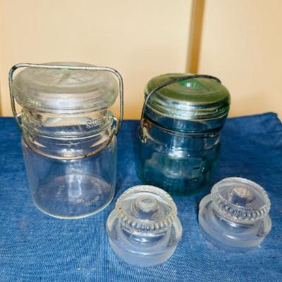 Collection of Vintage Glass Mason Jars