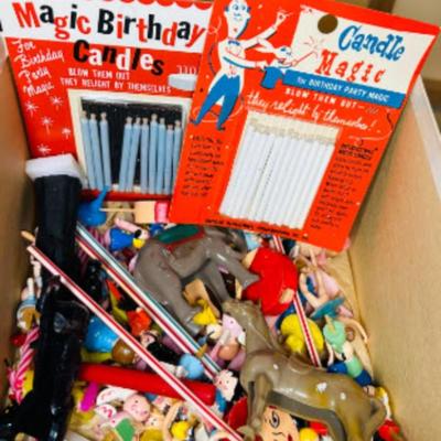 Vintage Birthday Cake Toppers (Entire Box with Trick Candles)