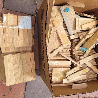 Box of oak parquet flooring