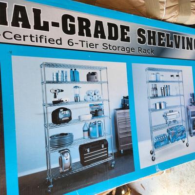 Commercial Grade NFS Shelving 6 Tier Rack w 4" casters Sealed Box