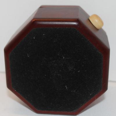 Gimbal Style Clock in an Octagon Shaped Wooden Hinged Covered Box 3