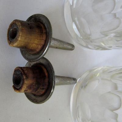 Old Cut Glass Barber Bottles, Matching Pair