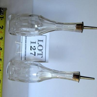 Old Cut Glass Barber Bottles, Matching Pair