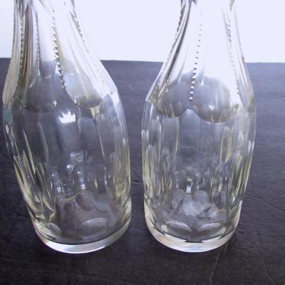 Old Cut Glass Barber Bottles, Matching Pair