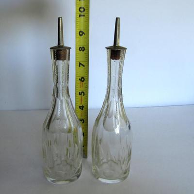 Old Cut Glass Barber Bottles, Matching Pair