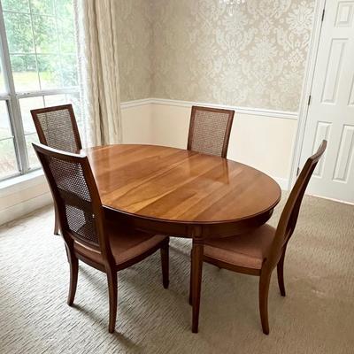 DAVIS FURNITURE CO. ~ Adriano Cherry Dining Room Table With Four Cane Back Chairs ~*Read Details