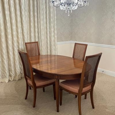 DAVIS FURNITURE CO. ~ Adriano Cherry Dining Room Table With Four Cane Back Chairs ~*Read Details