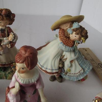 Lot of Lady Figurines, Isabel Bloom 1996 Egg, and Animal Refrigerator Magnets