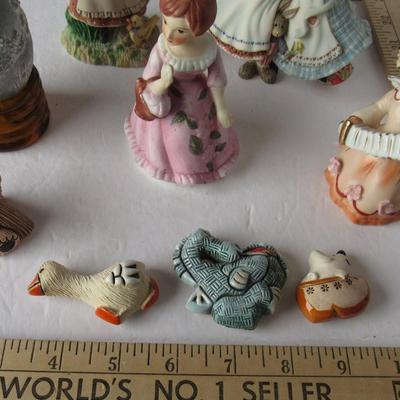 Lot of Lady Figurines, Isabel Bloom 1996 Egg, and Animal Refrigerator Magnets