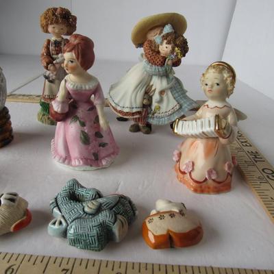 Lot of Lady Figurines, Isabel Bloom 1996 Egg, and Animal Refrigerator Magnets