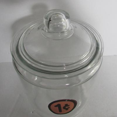 Vintage Large Glass Penny Candy Store Covered Container