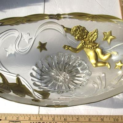 Large Glass Oval Bowl