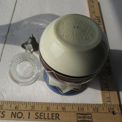 Miniature West German Glass Stein, Rapid City SD Indian Pottery Vase