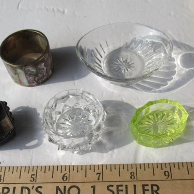 Vintage Salt Dips, Modern Vaseline Salt Dip, Napkin Ring