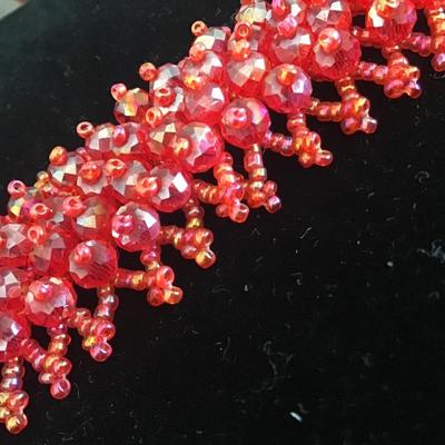 Beautiful Red Glass Crystal Beads Bracelet