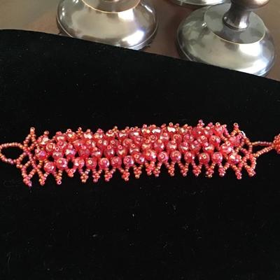 Beautiful Red Glass Crystal Beads Bracelet