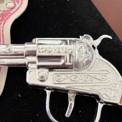 Vintage Halco Hubley Pink Grip Handle Cowgirl Pistol Six Shooter Toy Cap Gun