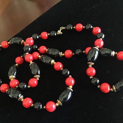 Vintage Black Red Gold accents