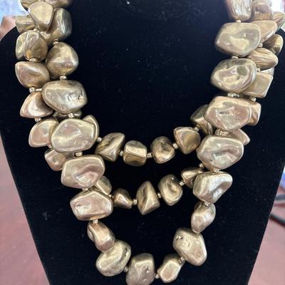 Women’s fashion statement, necklace, gold toned