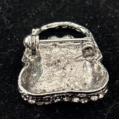 Rhinestone purse brooch