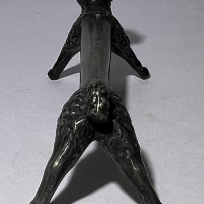 Antique RAM Figurine Metal Knife Rest 3.5" Long in Good Preowned Condition.