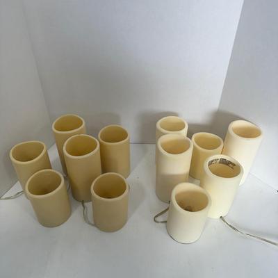 292 Two Sets of Six Electric Dimmable Pillar Candle Style Lights