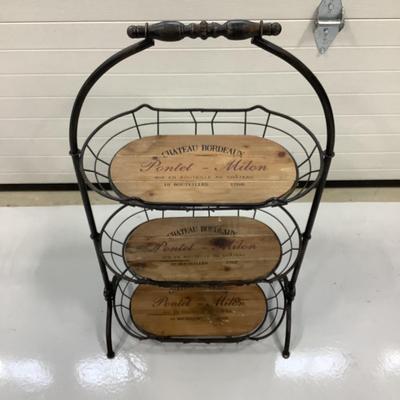 271 Metal and Wood Three Tier Châteaux Bordeaux Stand