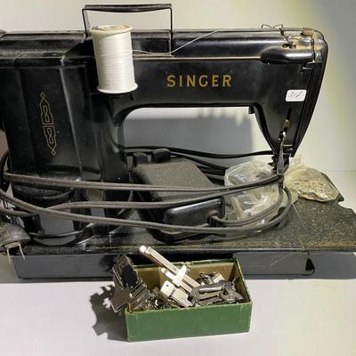 Vintage Singer Sewing Machine 300 Series w/Some Machine Parts as Pictured. (Untested)