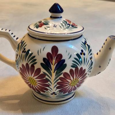 Henriot Faience Quimper Import from France - Hand Decorated Tea Pot