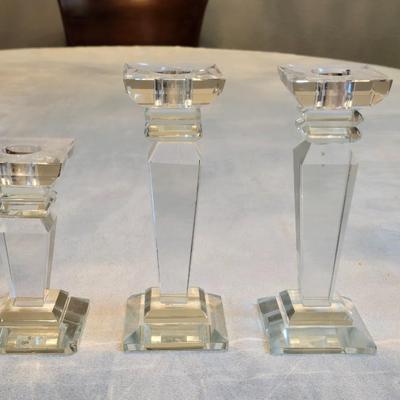 MIKASA Crystal Candle Holders (3)