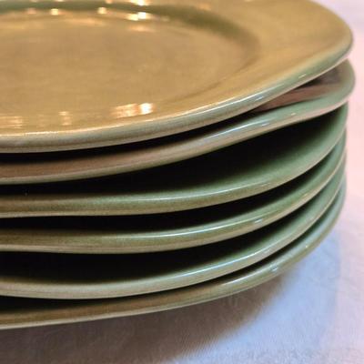 Green Crate & Barrel Plates (6)