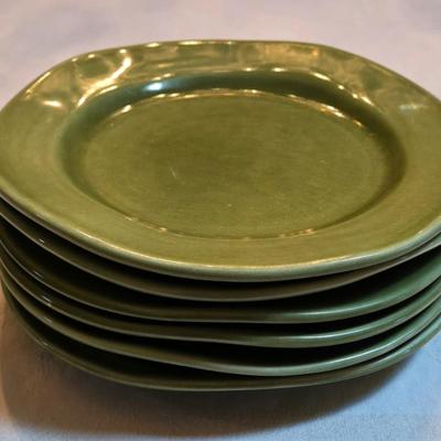 Green Crate & Barrel Plates (6)