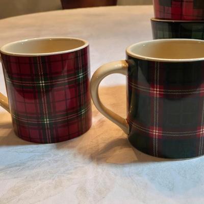 Park Designs Plaid Mugs & Bowls - 4 of Each