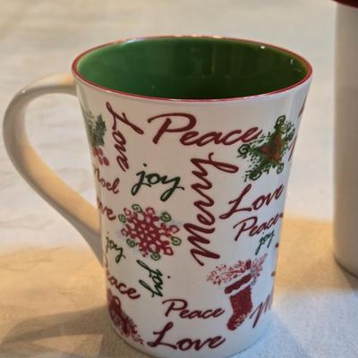 (1) Lenox and (2) Starbucks Christmas Ceramic Cups