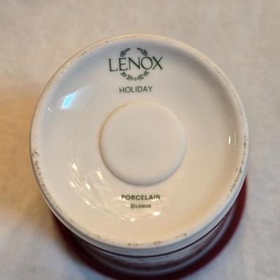 (1) Lenox and (2) Starbucks Christmas Ceramic Cups
