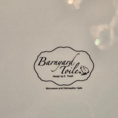 Andrea By Sadek Barnyard Toile Black & White Porcelain