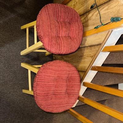 2 UPHOLSTERED BAR STOOLS