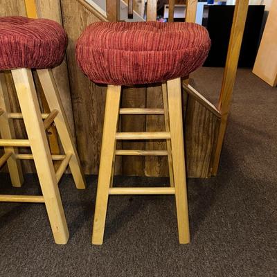 2 UPHOLSTERED BAR STOOLS