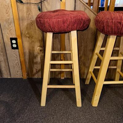 2 UPHOLSTERED BAR STOOLS