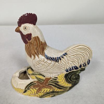 Hand Painted Ceramic Rooster Ashtray Choice 1